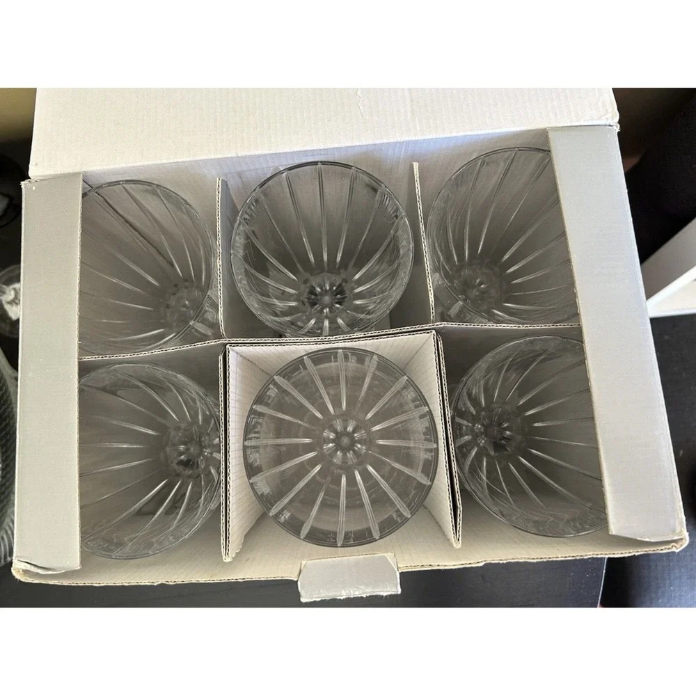 Sasaki Caren‎ Wine/water Glass Goblets set of 6 NEW original box